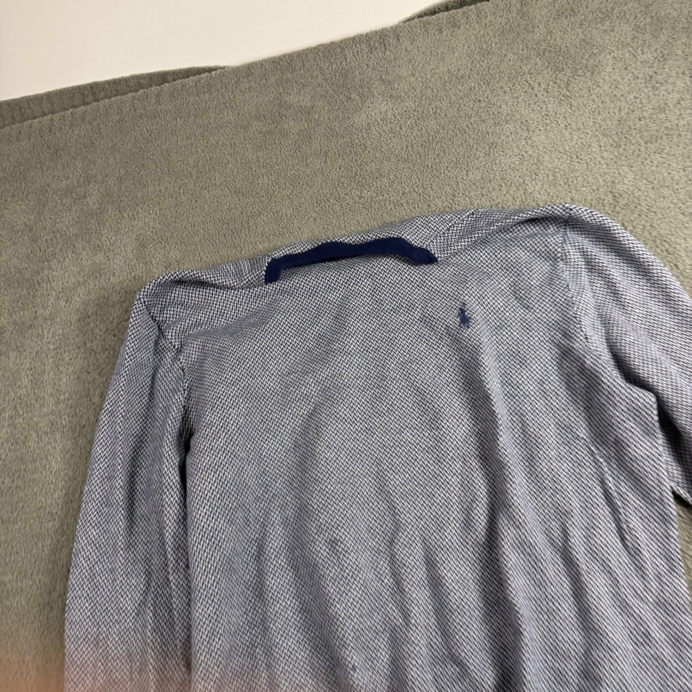 Polo Ralph Lauren Mens Blue Pima Cotton Micro Pattern Crewneck Sweater Size M